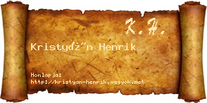 Kristyán Henrik névjegykártya